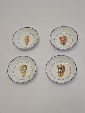 Williams Sonoma Set Of 4 Marc Lakaze La Mer Shells Dip Dish Bowls Sea Shells